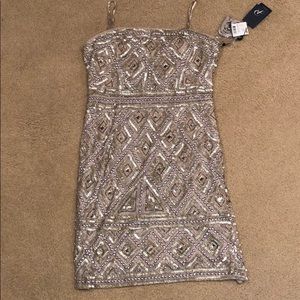 Gold sequin cocktail dress